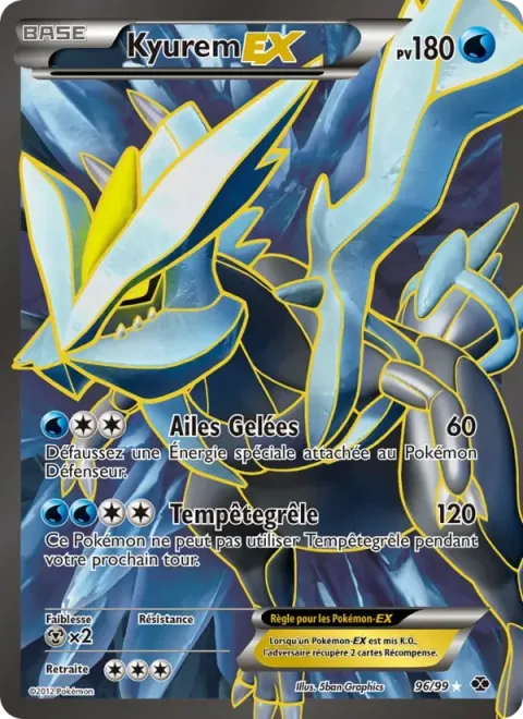 Carte Pokémon Kyurem-EX 096/099, extension Destinées Futures