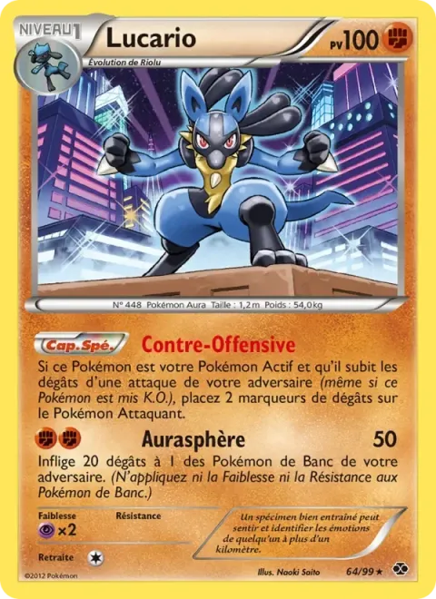 Carte Pokémon Lucario 064/099, extension Destinées Futures