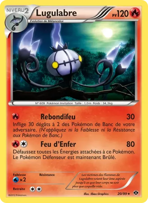 Carte Pokémon Lugulabre 020/099, extension Destinées Futures