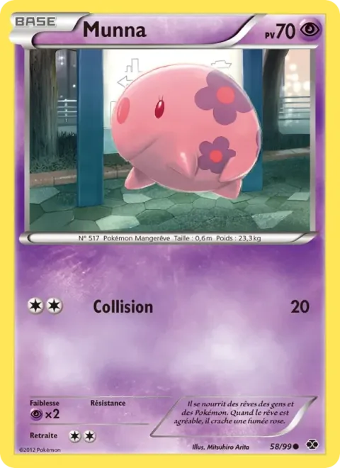 Carte Pokémon Munna 058/099, extension Destinées Futures