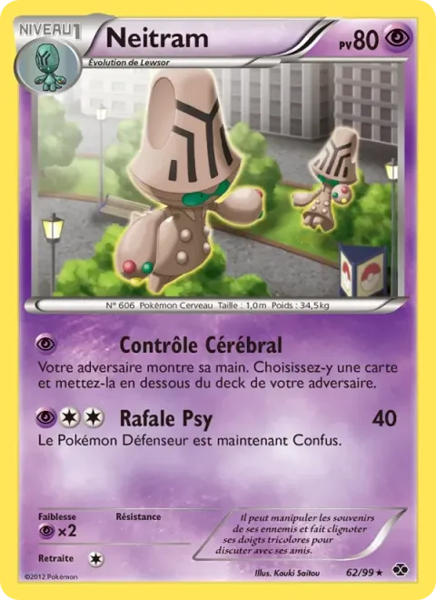 Carte Pokémon Neitram 062/099, extension Destinées Futures