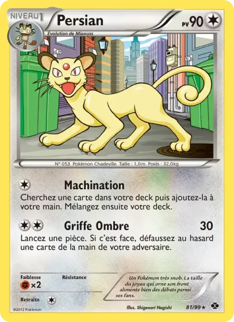 Carte Pokémon Persian 081/099, extension Destinées Futures