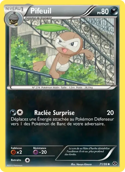 Carte Pokémon Pifeuil 071/099, extension Destinées Futures