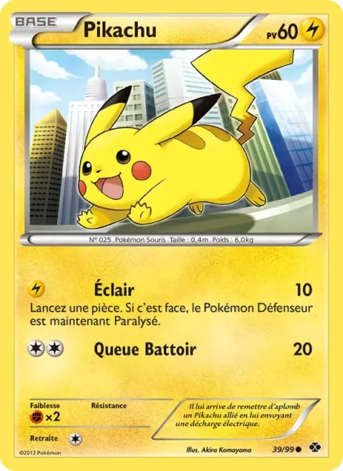Carte Pokémon Pikachu 039/099, extension Destinées Futures