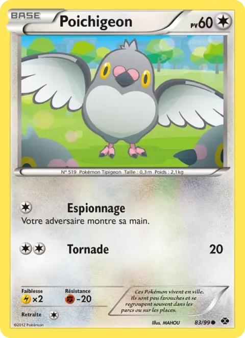 Carte Pokémon Poichigeon 083/099, extension Destinées Futures