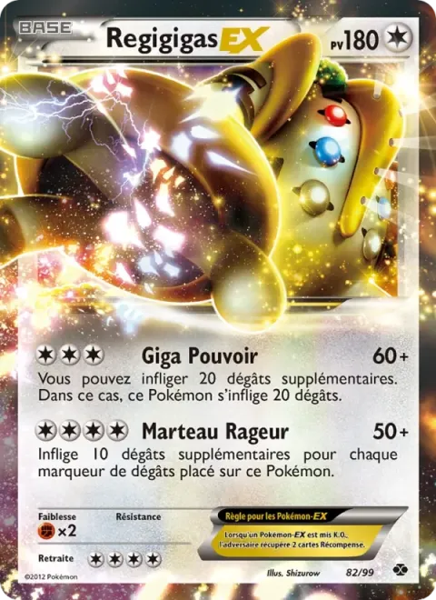Carte Pokémon Regigigas-EX 082/099, extension Destinées Futures