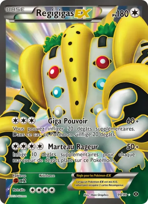 Carte Pokémon Regigigas-EX 099/099, extension Destinées Futures