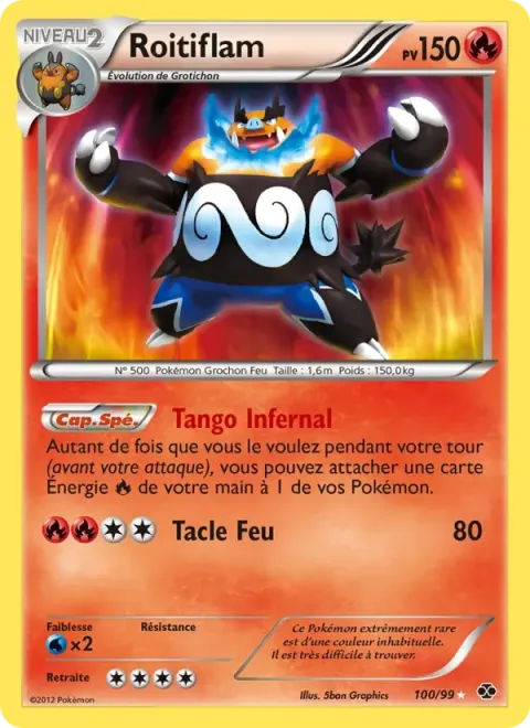 Carte Pokémon Roitiflam 100/099, extension Destinées Futures