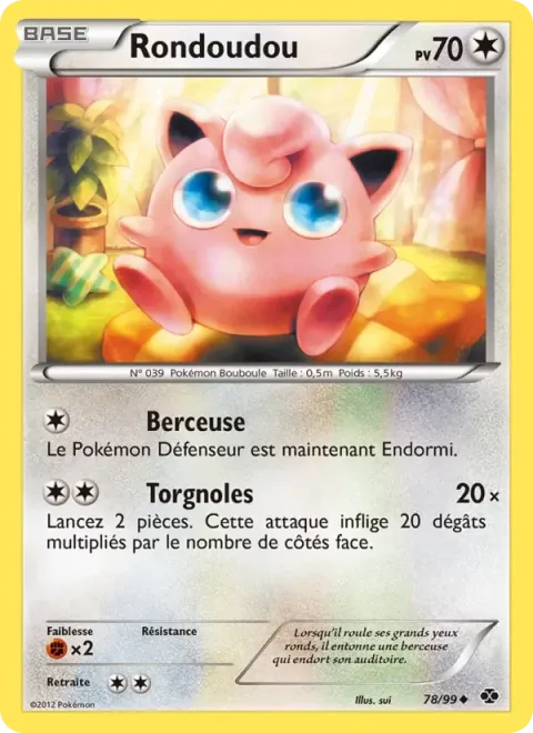 Carte Pokémon Rondoudou 078/099, extension Destinées Futures