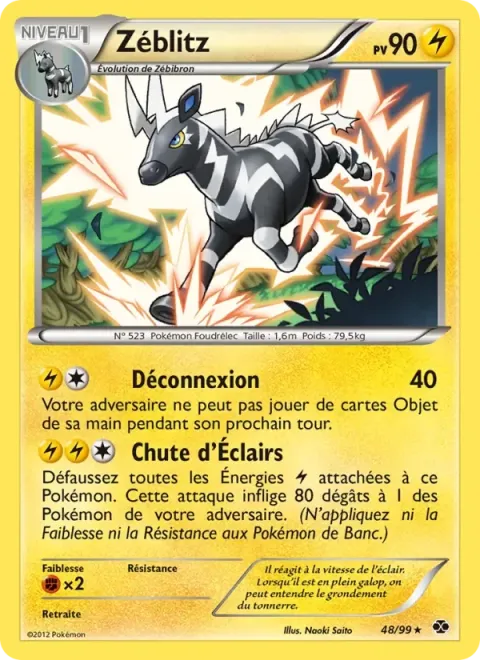 Carte Pokémon Zéblitz 048/099, extension Destinées Futures