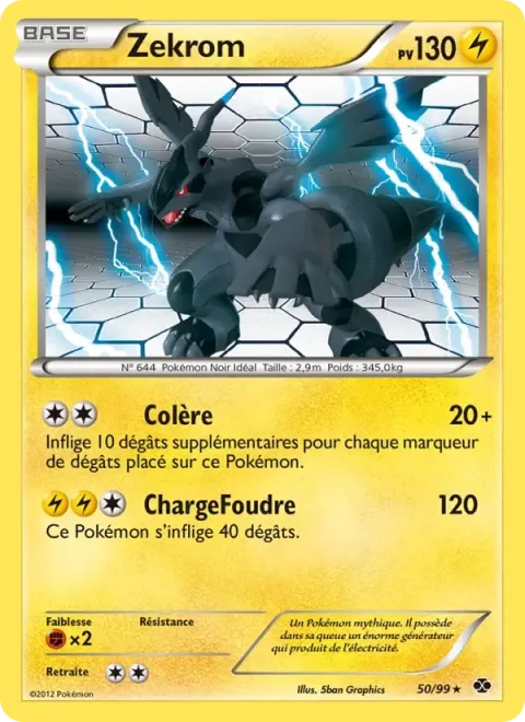 Carte Pokémon Zekrom 050/099, extension Destinées Futures
