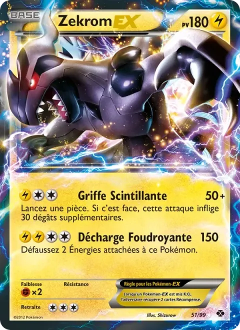 Carte Pokémon Zekrom-EX 051/099, extension Destinées Futures