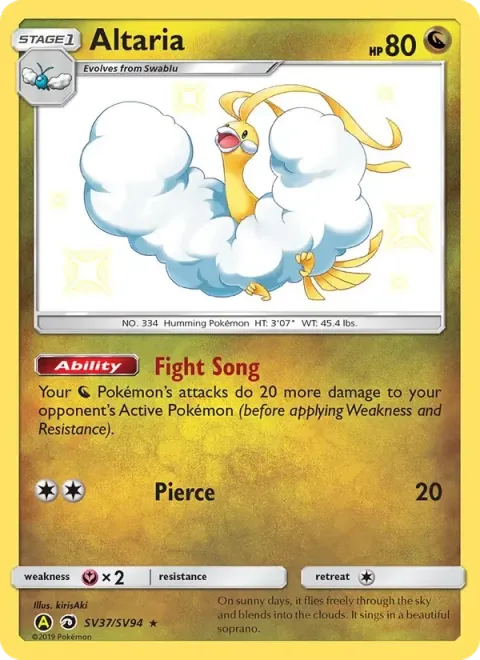 Carte Pokémon Altaria SV37/SV94, extension Destinées Occultes