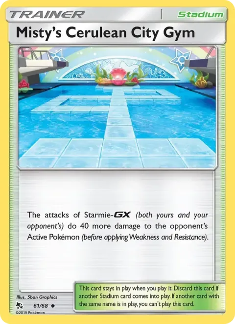 Carte Pokémon Arène d’Azuria d’Ondine 061/068, extension Destinées Occultes