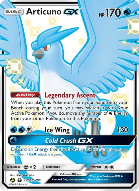 Carte Pokémon Artikodin-GX SV54/SV94, extension Destinées Occultes
