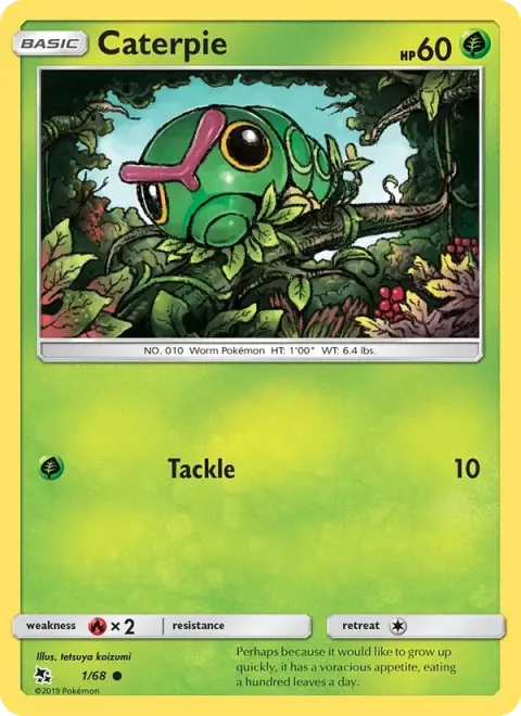 Carte Pokémon Chenipan 001/068, extension Destinées Occultes