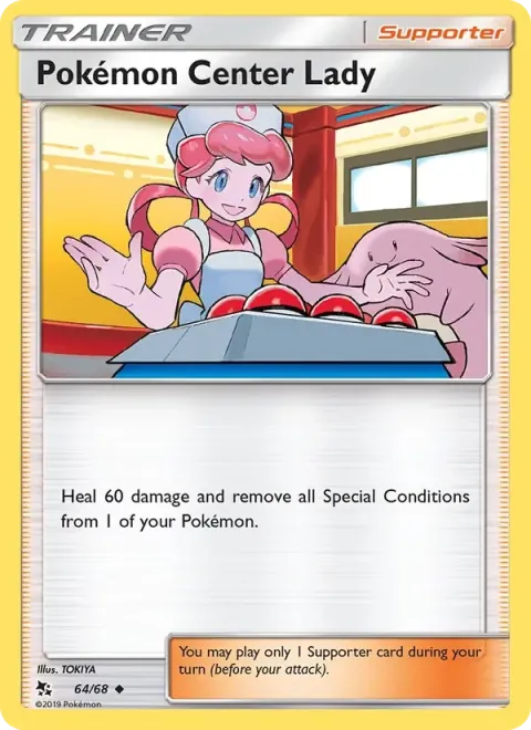 Carte Pokémon Dame du Centre Pokémon 064/068, extension Destinées Occultes