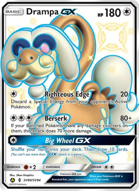 Carte Pokémon Draïeul-GX SV80/SV94, extension Destinées Occultes