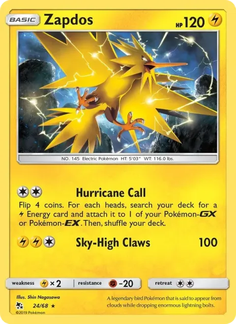 Carte Pokémon Électhor 024/068, extension Destinées Occultes