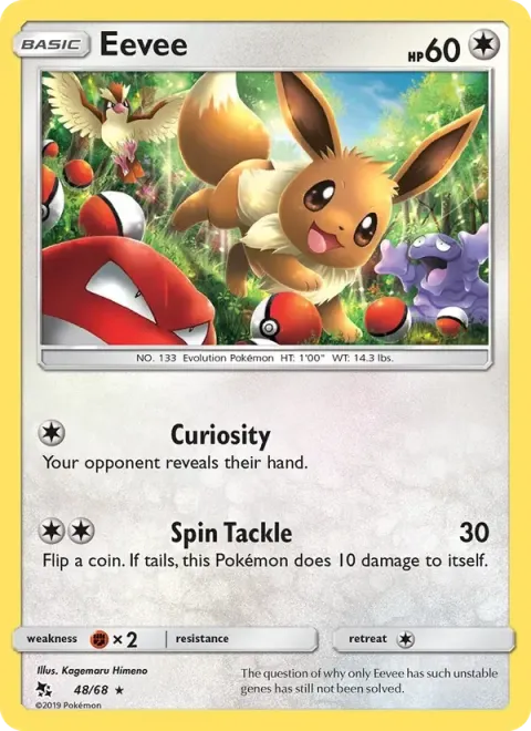 Carte Pokémon Évoli 048/068, extension Destinées Occultes