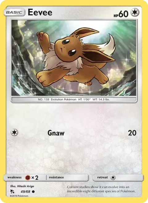 Carte Pokémon Évoli 049/068, extension Destinées Occultes