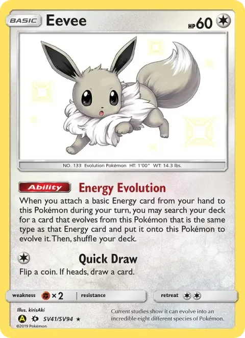 Carte Pokémon Évoli SV41/SV94, extension Destinées Occultes