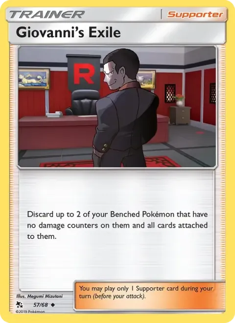 Carte Pokémon Exil de Giovanni 057/068, extension Destinées Occultes