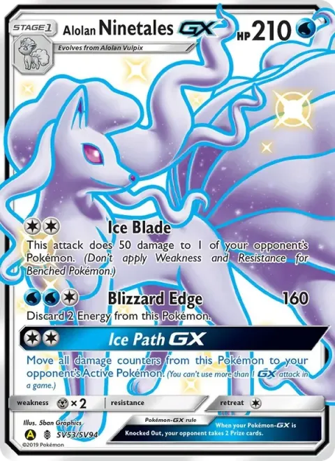 Carte Pokémon Feunard d’Alola-GX SV53/SV94, extension Destinées Occultes