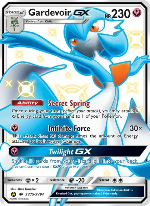 Carte Pokémon Gardevoir-GX SV75/SV94, extension Destinées Occultes