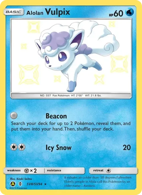 Carte Pokémon Goupix d’Alola SV8/SV94, extension Destinées Occultes