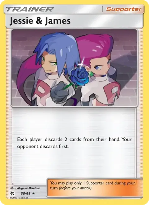 Carte Pokémon Jessie et James 058/068, extension Destinées Occultes