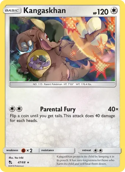 Carte Pokémon Kangourex 047/068, extension Destinées Occultes