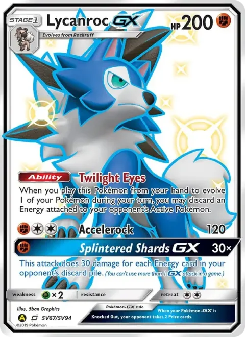 Carte Pokémon Lougaroc-GX SV67/SV94, extension Destinées Occultes