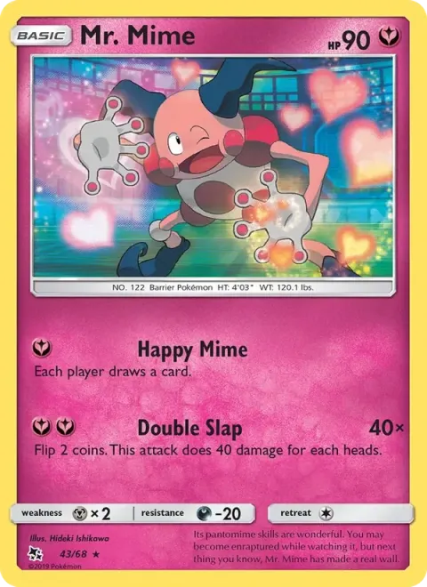 Carte Pokémon M. Mime 043/068, extension Destinées Occultes