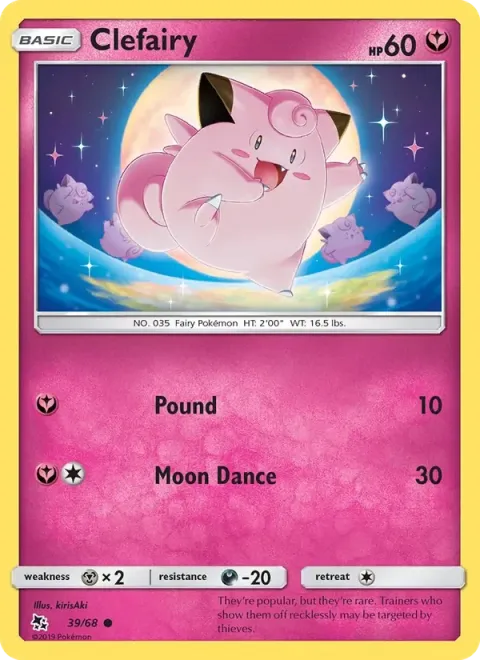 Carte Pokémon Mélofée 039/068, extension Destinées Occultes