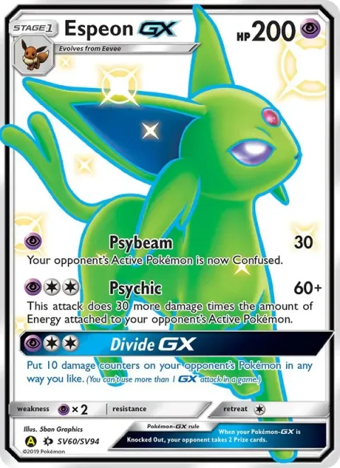 Carte Pokémon Mentali-GX SV60/SV94, extension Destinées Occultes