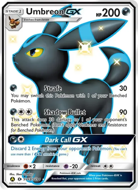 Carte Pokémon Noctali-GX SV69/SV94, extension Destinées Occultes