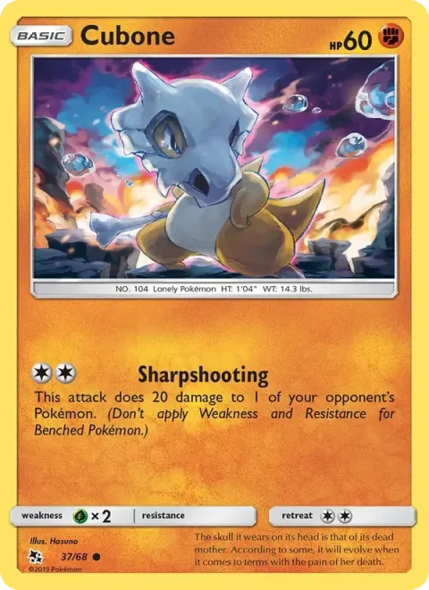 Carte Pokémon Osselait 037/068, extension Destinées Occultes