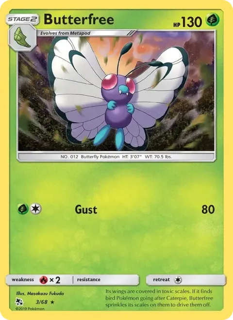 Carte Pokémon Papilusion 003/068, extension Destinées Occultes