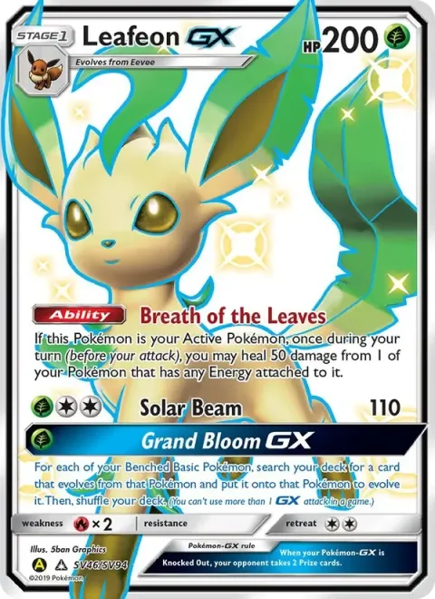 Carte Pokémon Phyllali-GX SV46/SV94, extension Destinées Occultes