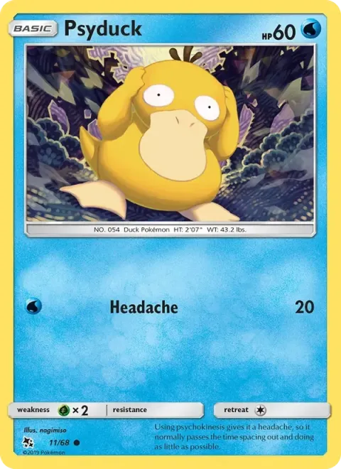 Carte Pokémon Psykokwak 011/068, extension Destinées Occultes