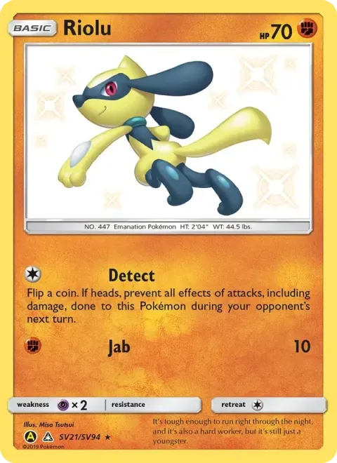 Carte Pokémon Riolu SV21/SV94, extension Destinées Occultes