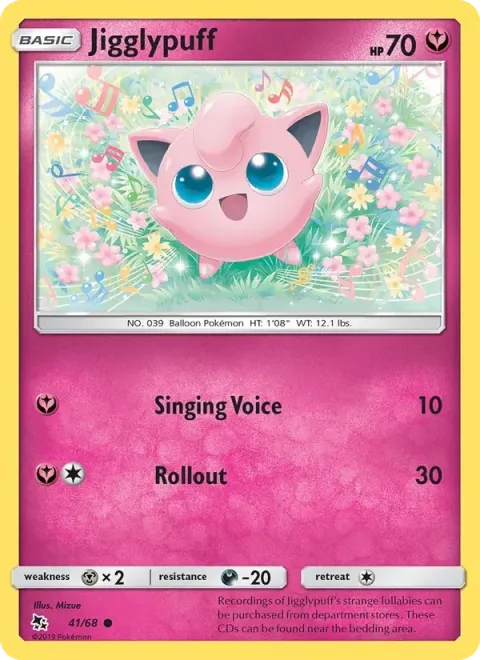 Carte Pokémon Rondoudou 041/068, extension Destinées Occultes
