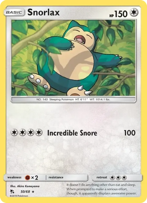 Carte Pokémon Ronflex 050/068, extension Destinées Occultes
