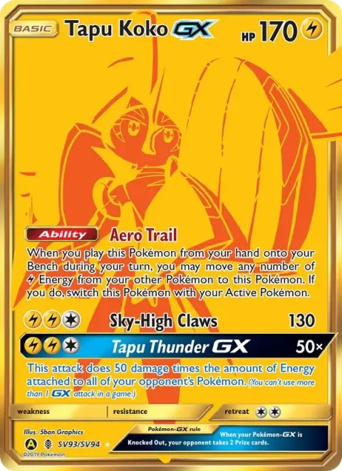 Carte Pokémon Tokorico-GX SV93/SV94, extension Destinées Occultes