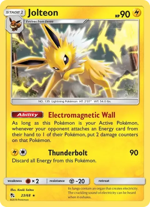 Carte Pokémon Voltali 023/068, extension Destinées Occultes