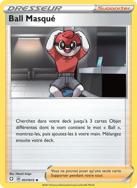 Carte Pokémon Ball Masqué 057/072, extension Destinées Radieuses