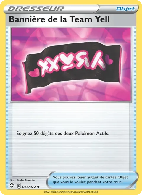 Carte Pokémon Bannière de la Team Yell 063/072, extension Destinées Radieuses