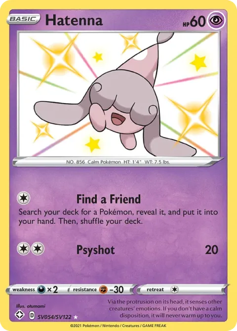 Carte Pokémon Bibichut SV054/SV122, extension Destinées Radieuses