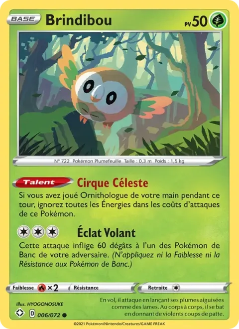 Carte Pokémon Brindibou 006/072, extension Destinées Radieuses